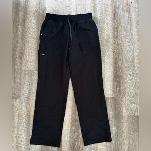 Jaanuu Black Women Drawstring Cargo Scrub Pants